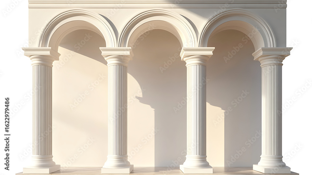 Obraz premium Ionic colonnade on white 