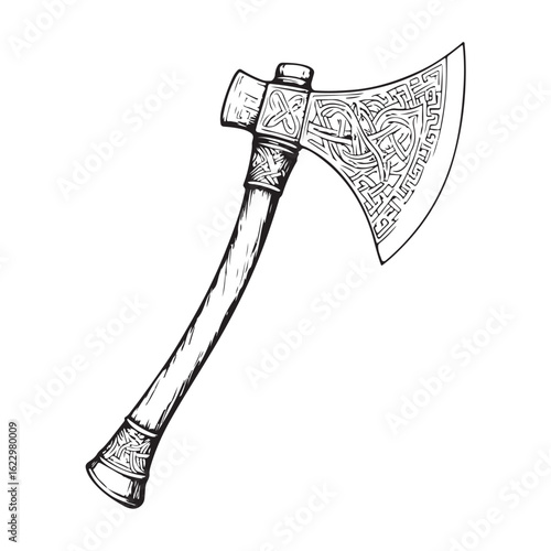 axe vector silhouette, Black axe silhouette isolated on white background. Axe icon vector illustration.