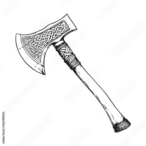 axe vector silhouette, Black axe silhouette isolated on white background. Axe icon vector illustration.
