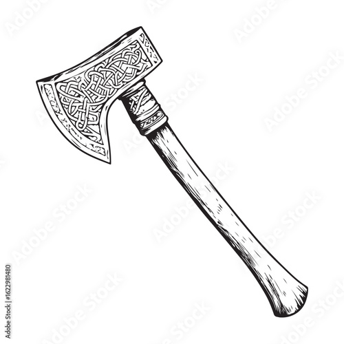 axe vector silhouette, Black axe silhouette isolated on white background. Axe icon vector illustration.