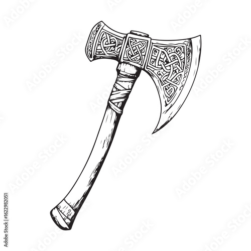 axe vector silhouette, Black axe silhouette isolated on white background. Axe icon vector illustration.