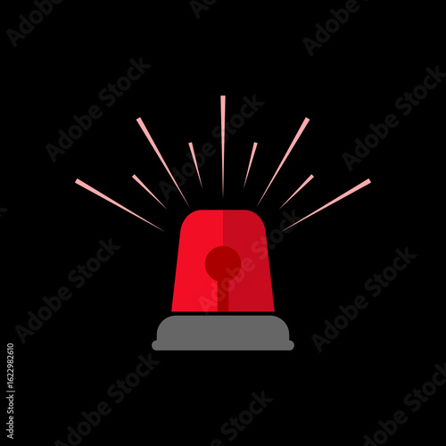 Flasher siren icon isolated on black background