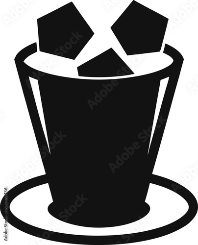 Symbole vert de recyclage de papier et de plastique sur une corbeille à café isolée
