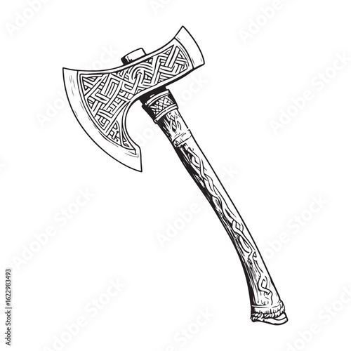 axe vector silhouette, Black axe silhouette isolated on white background. Axe icon vector illustration.