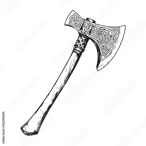 axe vector silhouette, Black axe silhouette isolated on white background. Axe icon vector illustration.