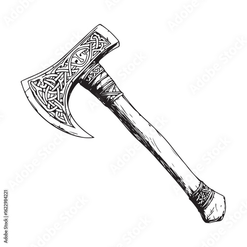 axe vector silhouette, Black axe silhouette isolated on white background. Axe icon vector illustration.