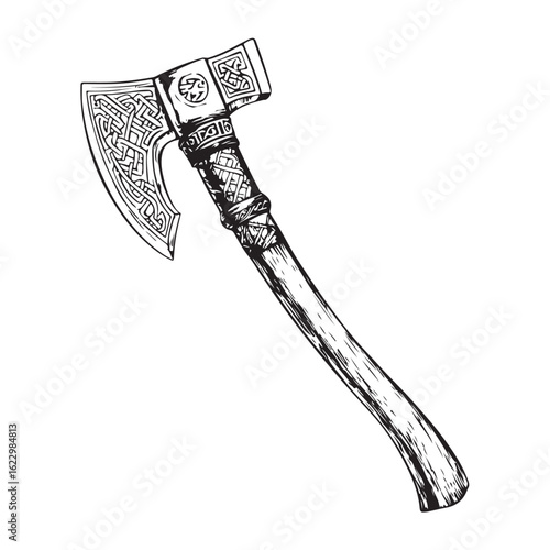 axe vector silhouette, Black axe silhouette isolated on white background. Axe icon vector illustration.