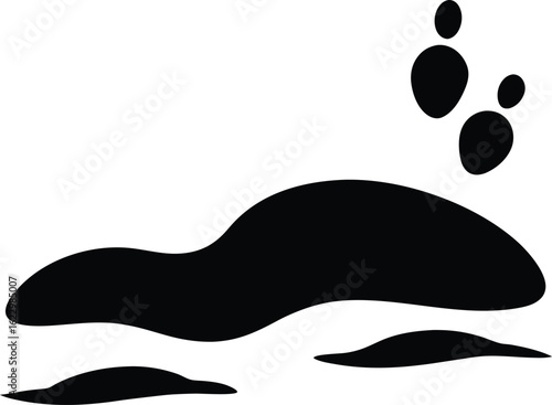 Symbole noir d'un nageur en mer avec une silhouette de poisson, un logo d'art de conception pour les signes de sport nautique