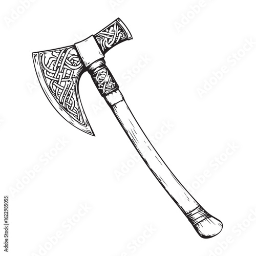 axe vector silhouette, Black axe silhouette isolated on white background. Axe icon vector illustration.
