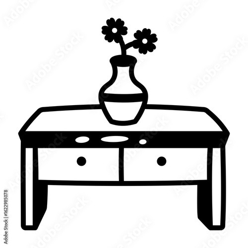 A sketchy style icon showing side table
