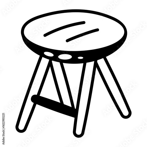 A drawing style icon representing folding table
