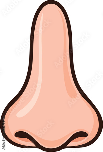 A cartoon illustration of a large, fleshy human nose.