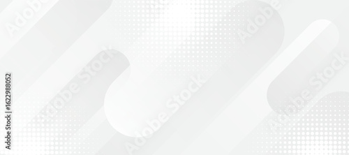 Abstract white Geometric banner design background. Modern diagonal geometric rounded shape. Presentation Design for Corporate Business and Institution.