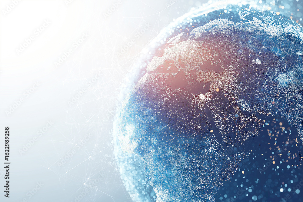 Fototapeta premium Abstract Digital Globe Representing Future Technology and Sustainable Innovation 