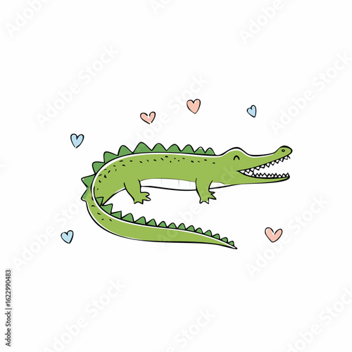 drawn crocodile icon. Mark point icon design collection for animal design element
