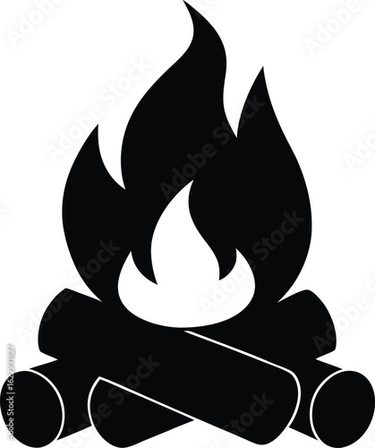 Fire furnace icon silhouette vector design