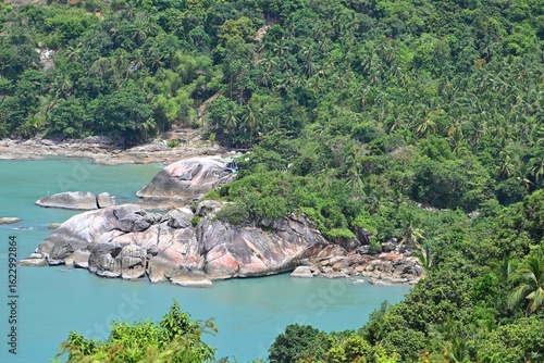 View of the idyllic Haad Sadet Beach on Ko Phangan island, Thailand