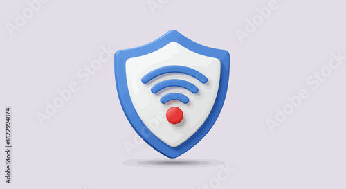 Secure Wi-Fi connection, symbolized by a protective shield.