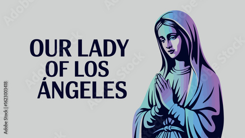Our Lady of Los Ángeles Virgin Mary Religious Vector Art