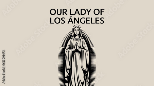 Our Lady of Los Ángeles Virgin Mary Religious Vector Art