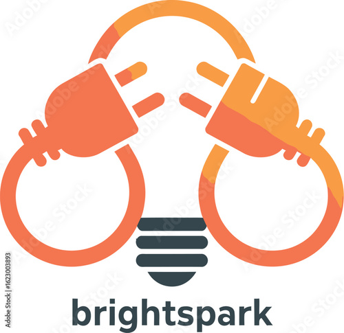 Brightspark logo design electric power plug creative solution idea concept