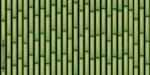 Processed collage of green bamboo fence surface texture.eps 10