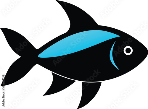 Colorful vector clip art of a fish, showcasing its fins and scales in a stylized design
