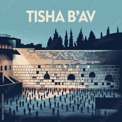 Tisha B'Av Jerusalem Wall Memorial Day Poster
