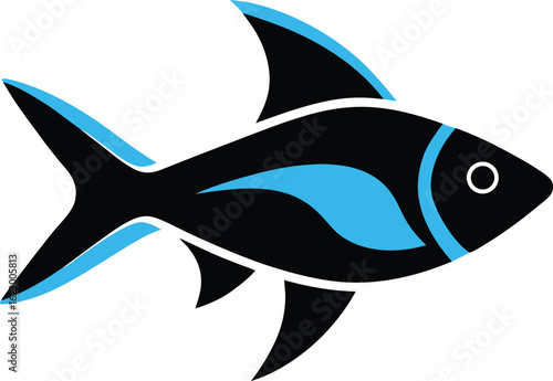 Colorful vector clip art of a fish, showcasing its fins and scales in a stylized design
