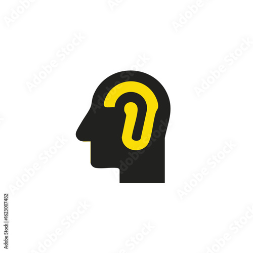 Hearing loss vector icon, audiology, deafness, ear health, medical illustration
