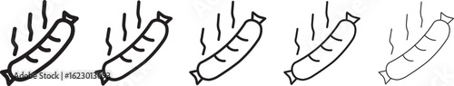 sausages icon thin flat outline style