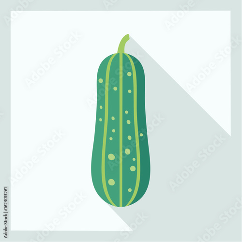 Illustration of a fresh and vibrant light green squash in a stylized, modern design