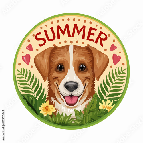 Cheerful Summer Dog Portrait: A Sunny Celebration of Canine Joy and Seasonal Warmth