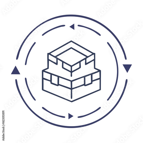 Stacked Boxes Delivery with Arrows Minimal Illustration Shipping Packages Forwarding Cargo Logistics Supply Chain