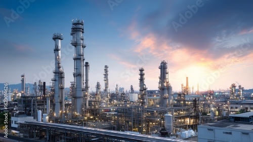 Wallpaper Mural Aerial view of an industrial refinery plant, showcasing modern energy infrastructure and technological progress Torontodigital.ca