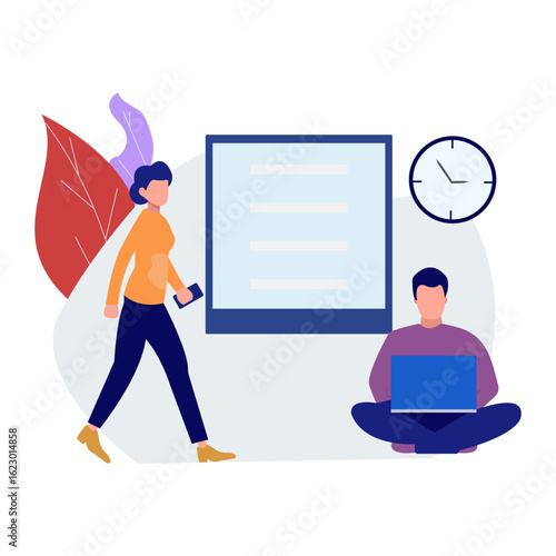 Business people doing overtime