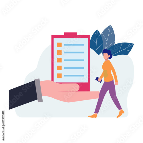 Girl doing task as per checklist
