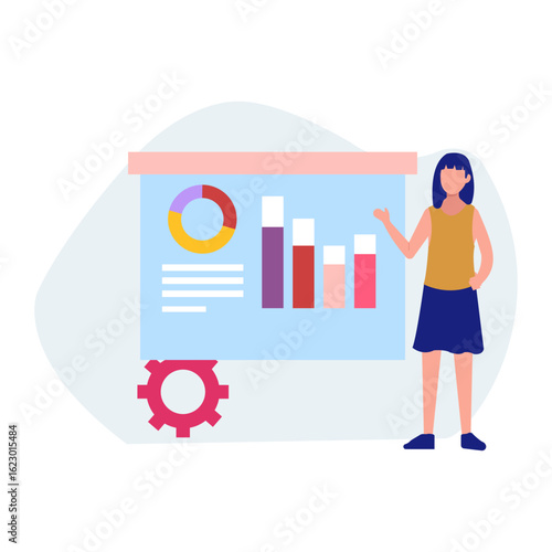 Girl giving analytical presentation