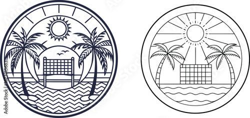 Vector illustration of summer beach