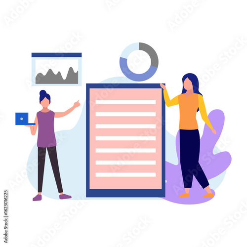 Girl pointing on education presentation