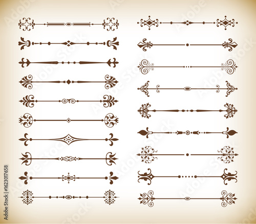 Ornate Horizontal Dividers: Vintage Design Elements