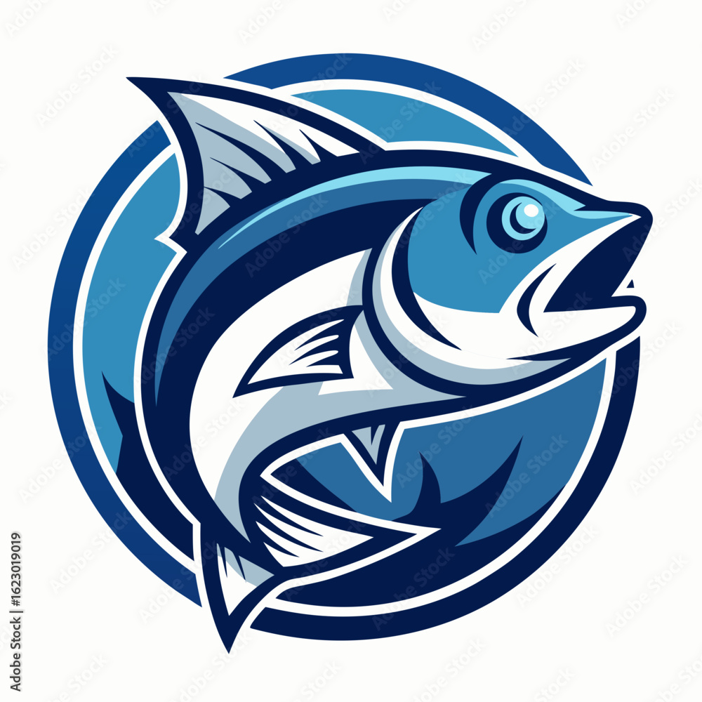 Obraz premium Bait Lure Fish Hook Fishing Angler logo design inspiration