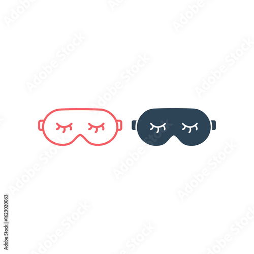 Sleeping mask vector illustration icons set