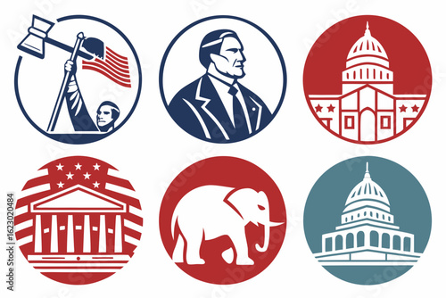 Collection of american political symbols and icons