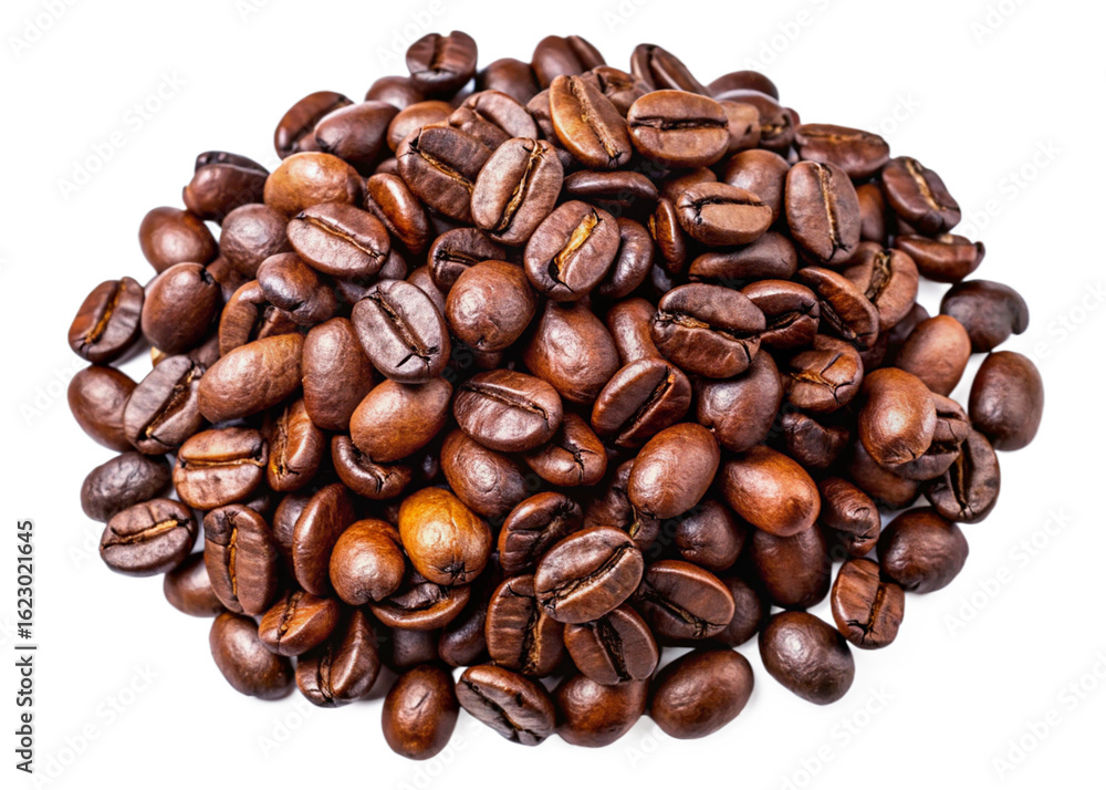 Fototapeta premium Black Coffee beans isolated on white, coffee beans isolated on transparent background