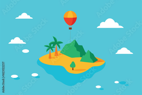 vector illustration of a tropical island