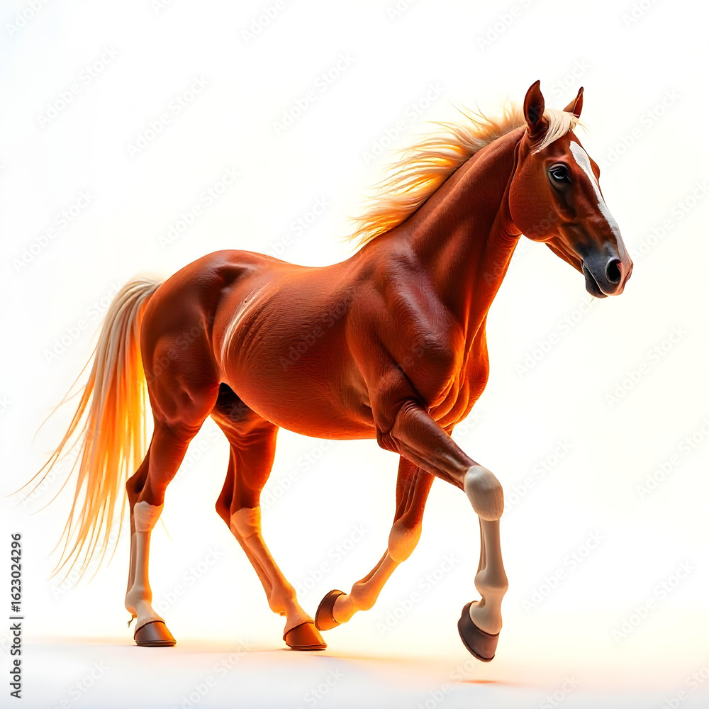 Obraz premium horse running on white background