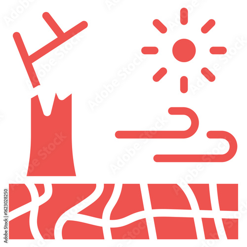 Desertification Vector Icons