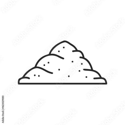 Simple pile of sand icon outline on white background