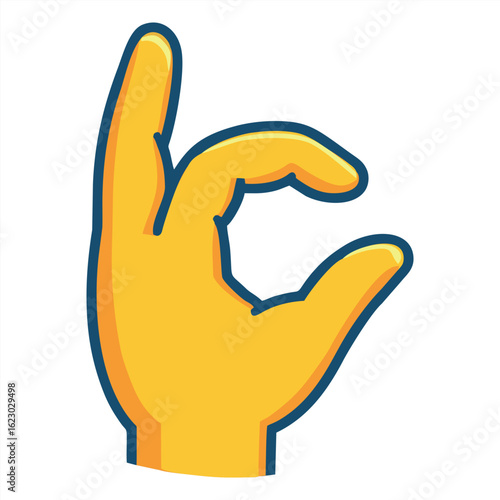 Hand gesture - OK symbol in cartoon style